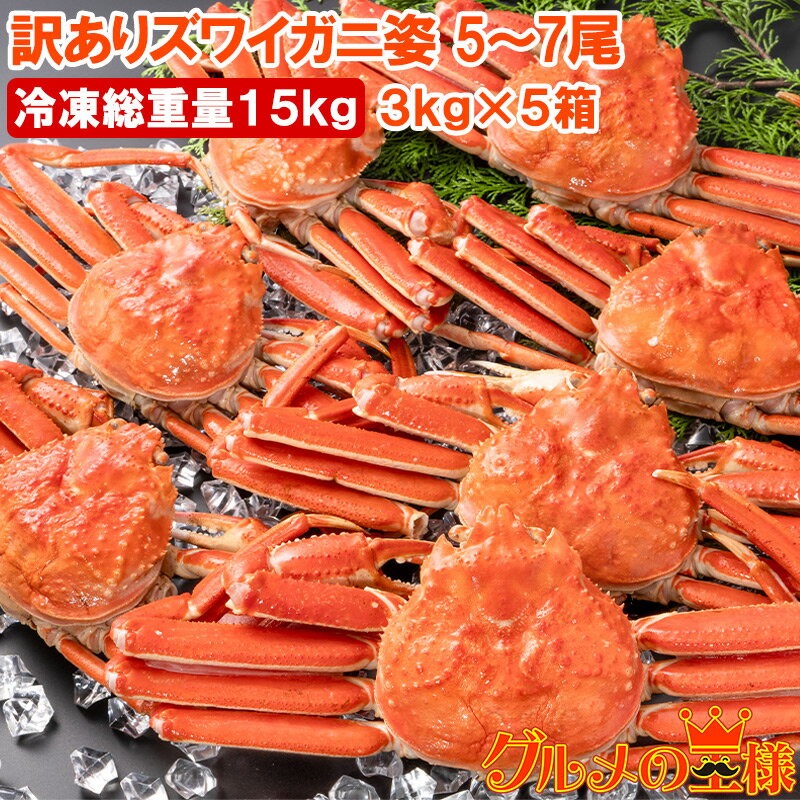 訳あり ズワイガニ 姿 合計15kg前後 25~35尾 3kg×5箱 冷凍ゆでがに 本ズワイガニ ボイル冷凍 ズワイ蟹 ずわいがに かに カニ 蟹 ずわい蟹 豊洲市場 かに鍋 焼きガニ おせち 単品おせち 年末 正月 ギフト