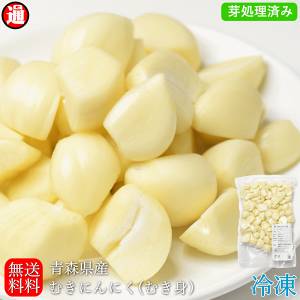 むきにんにく 青森県産 芽処理済み 送料無料 無添加 無着色 冷凍 1kg 500g×2 真空パック冷凍むきにんにく にんにく むき身 芽を取っているので簡単・便利！むきニンニク おろし 生にんにく 国産 にんにく 津軽にんにく にんにく調味料 にんにくおろし 業務用 青森