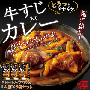 モランボン　牛すじ入りカレー煮込みうどんの素　1人前　3袋セット　簡単便利　長期常温保存　あったかメニュー