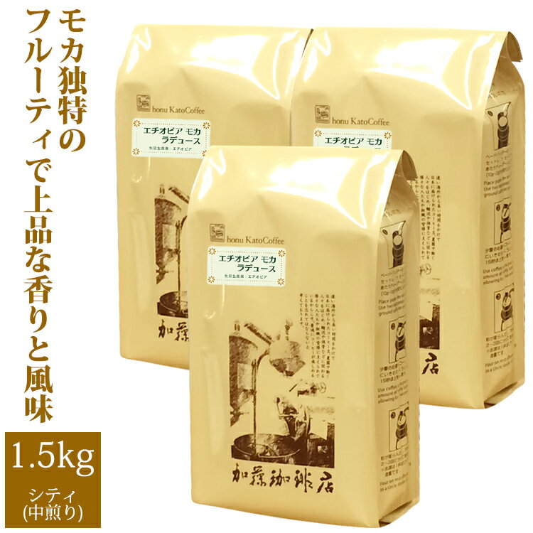 加藤珈琲店 【業務用卸3袋セット】エチオピアモカ・ラデュース500g×3袋セット(ラデュ×3)/グルメコーヒー豆専門加藤珈琲店/珈琲豆