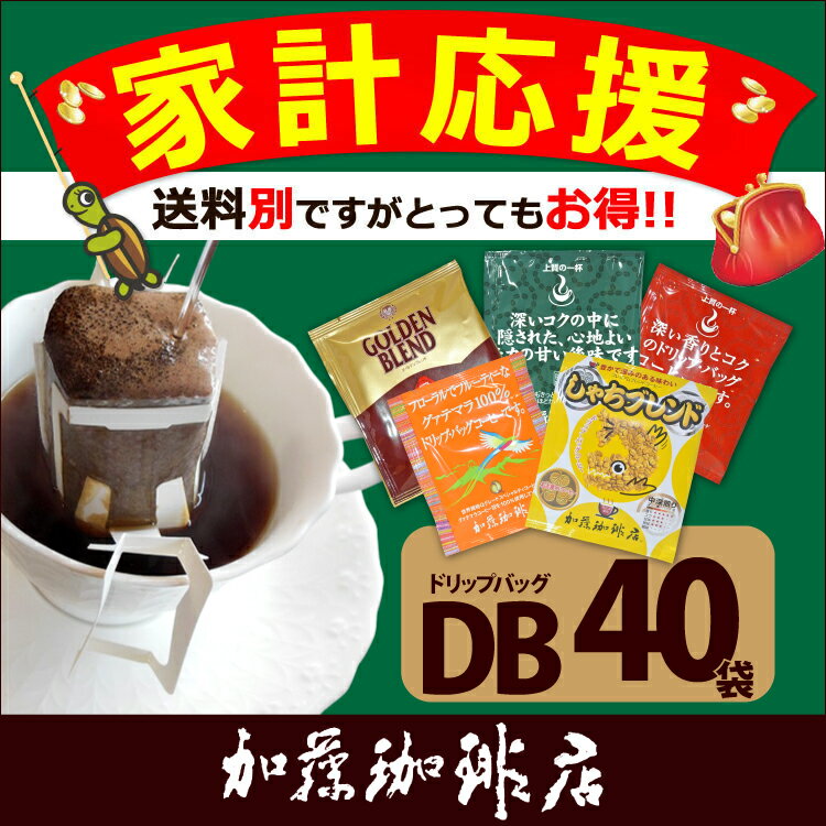 ドリップコーヒー コーヒー 40袋セット 家計応援珈琲福袋(DB)(G8・芳8・深8・グァテ8・鯱8 各8袋) 加藤珈琲