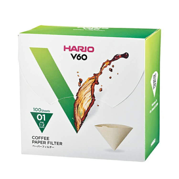 V60用ペーパーフィルターみさらし100枚箱入りVCF-01-100MK（1〜2杯用）/ハリオ（HA ...