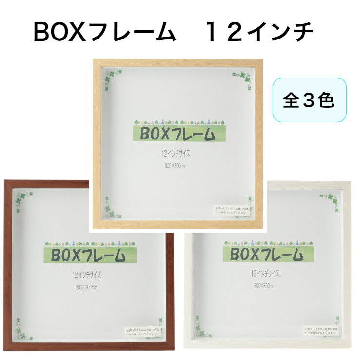 BOXフレーム 12インチ 30センチ 正方形 ましかく 壁掛け 写真額 フォトフレーム アートフレーム ボックスフレーム ディスプレイ インテリア 刺繍 フラワーアレンジ プリザーブドフラワー 立体 収納