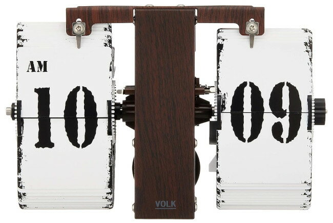 HOUSE USE PRODUCTS 置き掛け兼用時計 フリップ式 Volk ウッド ACL091のサムネイル