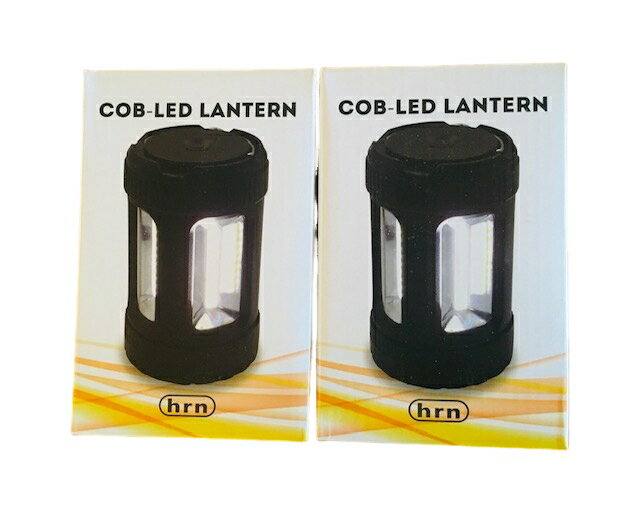 約190ルーメン！シンプルで使いやすい！4面発光式の明るいランタン！COB型LEDランタン　HRN-390 2個セット