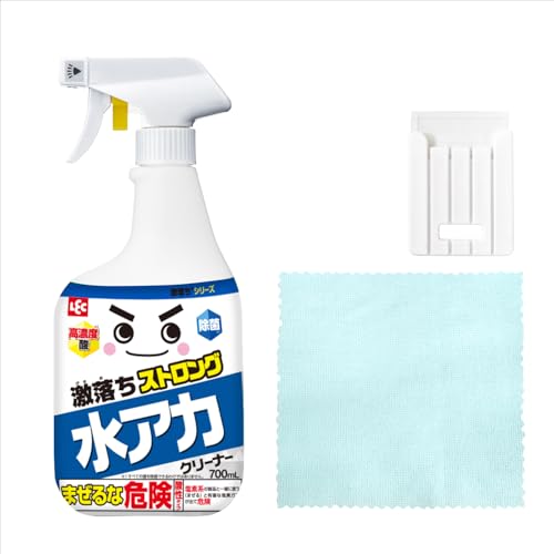 レック 激落ちストロング 高濃度酸配合 水アカクリーナー (大容量 700mL) お掃除道具3点セット / 除菌..