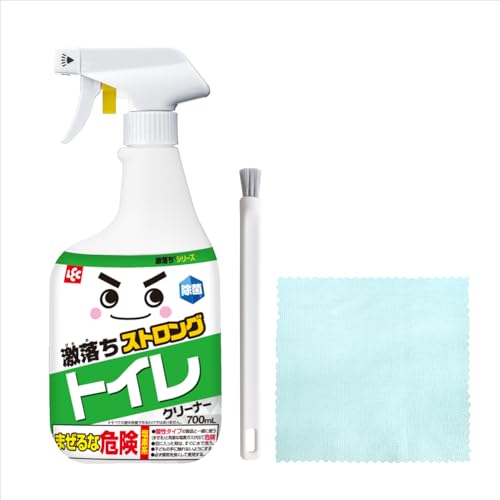レック 激落ちストロング トイレ用 クリーナー (大容量 700mL) お掃除道具3点セット / 除菌剤配合/次亜..