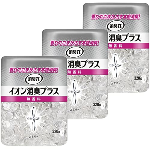 【まとめ買い】 消臭力 クリアビーズ イオン消臭プラス 部屋 部屋用 消臭剤 本体 無香料 320g×3個セット 送料無料