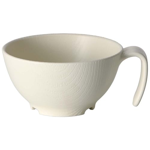 スケーター(Skater) 持ちやすい 汁碗 340ml 木目 クリーム ハンドル 付き プラスチック 持ち手 電子レンジ 食洗器対応 送料無料