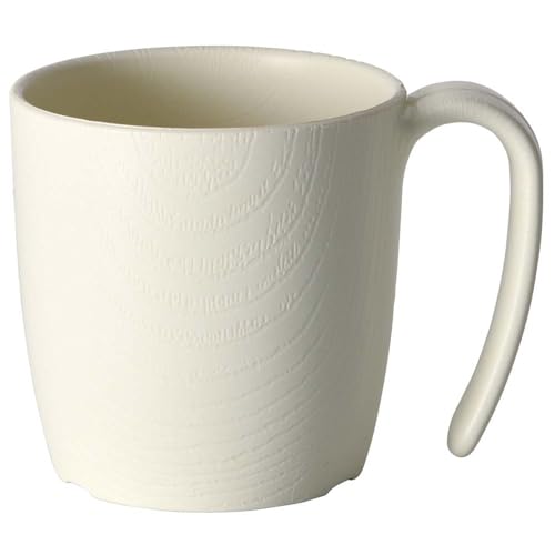 スケーター(Skater) 持ちやすい コップ 290ml ハンドル 付き 木目 クリーム プラスチック 持ち手 バイオマス原料使用 電 送料無料