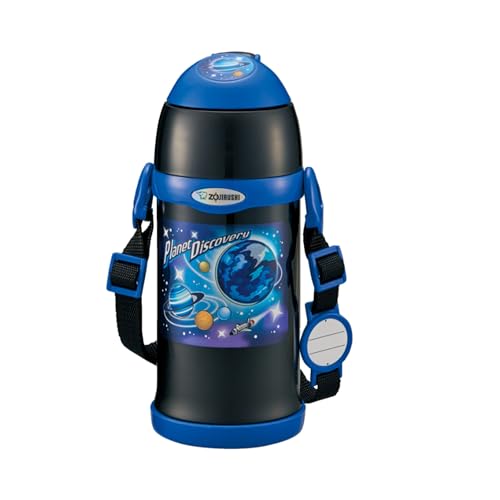 象印マホービン 子ども向け 水筒 600ml 2WAYタイプ ストロー コップ さげひもつき ステンレスボトル 軽量&コンパクト ブラッ 送料無料