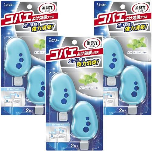 消臭力 ゴミ箱用 [まとめ買い] コバエよけ効果プラス メントールスカッシュ 2個入×3個 ゴミ箱の消臭力 両用タイプ (貼る 吊るす) 送料無料
