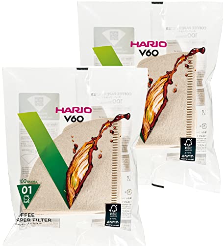 HARIO(ハリオ) V60用 ペーパーフィルター 01M 1~2杯用 200枚入り みさらし VCF-01-100M 送料無料