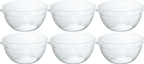 HARIO(ハリオ) 日本製 耐熱ガラス製 片口ボウル 800ml KB-80-BK 6個セット クリア 送料無料