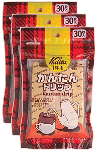カリタ Kalita うまみを引き出す コーヒー ペーパー フィルター ドリッパー かんたんドリップ 一杯用 30枚入り×3個セット ブ 送料無料