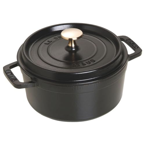 staub ストウブ 「 ピコ ココット ラウンド ブラック 18cm 」 両手 鋳物 ホーロー 鍋 IH対応 【シリアルナンバー付き日 送料無料