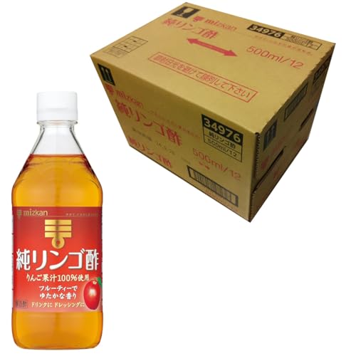 -/500ml (×12)/-・FlavorName:純リンゴ酢Size:500ml (×12)・パッケージ個数:12・原材料:りんご果汁(オーストリア製造)・栄養成分:大さじ1杯15ml当たり エネルギー:4.3kcal、たんぱく質:0g、脂質:0g、炭水化物:1.2g、食塩相当量:0.0008g・アレルゲン:りんご商品紹介 国産りんご果汁だけを原料にした、まろやかな風味とソフトな口あたりのお酢(りんご酢)です。 リンゴ酢ドリンク(お酢ドリンク、ビネガードリンク)やドレッシング・マリネ等の洋風料理に最適です。 【使用方法】リンゴ酢ドリンクに・・・純リンゴ酢=小さじ2、ハチミツ=小さじ2、冷水=コップ3/4(150ml) ドレッシング・マリネに・・・純リンゴ酢=1、オリーブ油(サラダ油)=2、塩・コショウ少々が基本。 原材料・成分 りんご果汁（オーストリア製造）