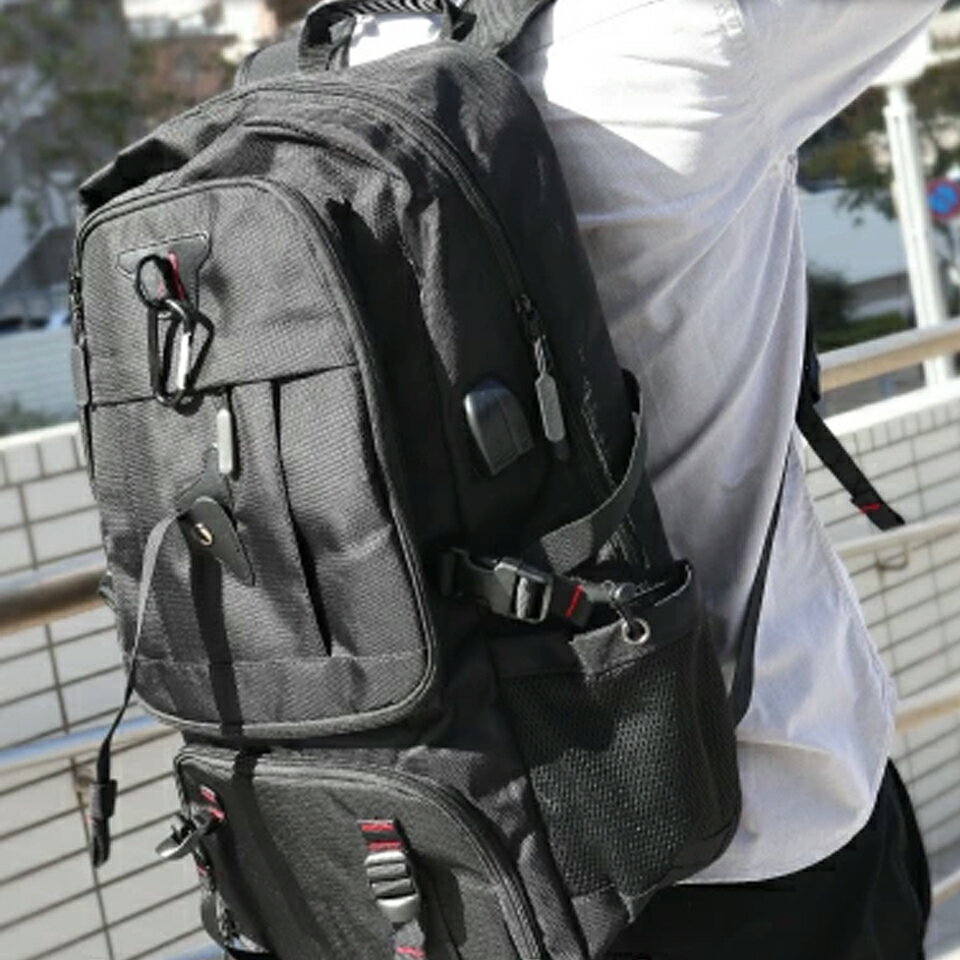 大容量 リュックサック 大容量 ビジネス 防災バッグ 65L 多収納 シューズ収納 17インチPC対応 USB給電口 旅行 出張 部活 登山 アウトドアで活躍 頑丈な生地 耐水 耐傷 2