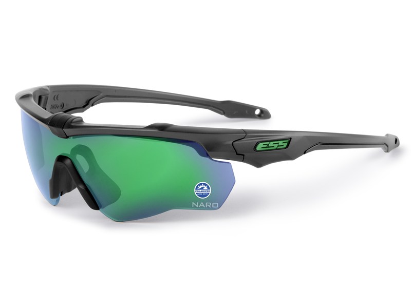 Rakuten - ESS Crossblade NARO Carbon Gray / 偏光ミラーグリーン | サングラス ブルーライト 度付き 度なし 度入り 度あり 乱視 伊達 メンズ レディース 本格 おしゃれ フレーム 高級