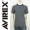 【メール便対応】Avirex アビレックス デイリー 半袖 ボーダーTシャツ 2×2リブ クルーネック AVIREX DAILY WEAR S/S CREW NECK BORDER TEE 6143410-87