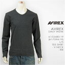 AVIREX ArbNX fC[  TVc VlbN u AVIREX DAILY L/S TEE SHIRT V NECK RIB 6153480-19, 617394-19yTEfC[EFAz