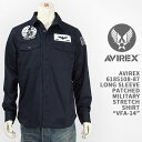 yKizAVIREX ArbNX pb`h ~^[Vc AVIREX L/S PATCHED MIL. STRETCH SHIRT 6185108-87y~^[EEz