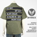 Avirex ArbNX ~^[Vc EFrO  hJ AVIREX MILITARY SHIRT WEBBING & EMBROIDERY 6125100-75yKi/z