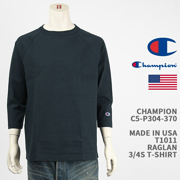 Champion `sI ChCUSA T1011 O 7 TVc Champion MADE IN USA T1011 RAGLAN 3/4 SLEEVE T-SHIRT C5-P404-370yč/Kiz