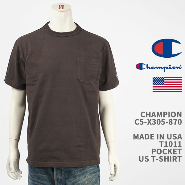 Champion `sI ChCUSA T1011  |Pbg TVc i CHAMPION MADE IN USA T1011 US POCKET T-SHIRT C5-X305-870yKi/čz