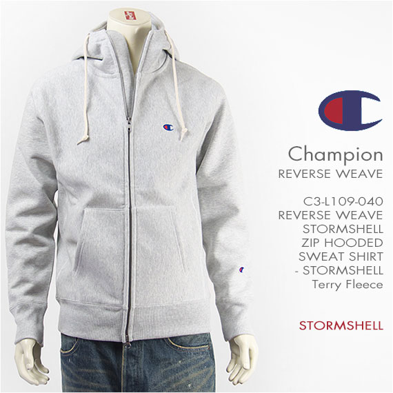 【国内正規品】Champion チャンピオン リバースウィーブ ストームシェル フルジップ スウェットパーカー CHAMPION REVERSE WEAVE STORMSHELL ZIP HOODED SWEAT SHIRT C3-L109-040【無地・ジップアップ・送料無料】