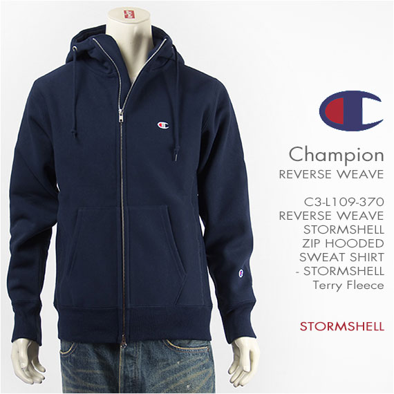 yKizChampion `sI o[XEB[u Xg[VF tWbv XEFbgp[J[ CHAMPION REVERSE WEAVE STORMSHELL ZIP HOODED SWEAT SHIRT C3-L109-370ynEWbvAbvEz