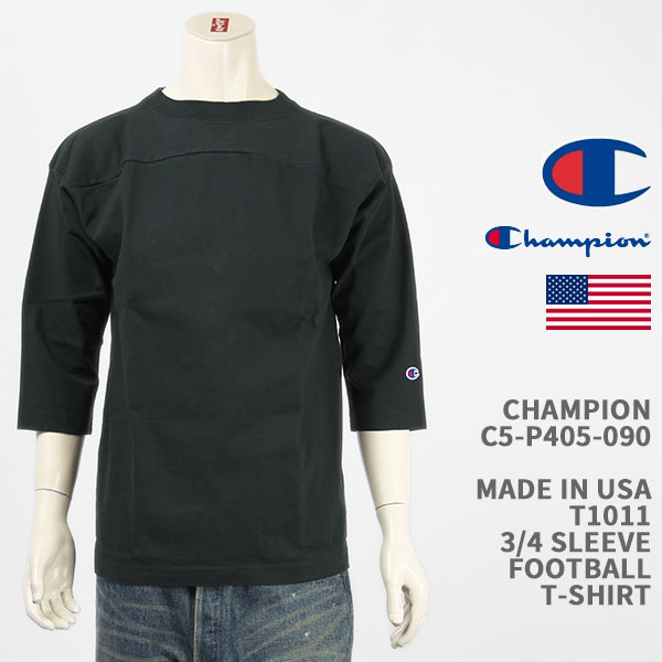 Champion `sI ChCUSA T1011 7 tbg{[TVc CHAMPION MADE IN USA T1011 3/4 SLEEVE FOOTBALL T-SHIRT C5-P405-090yKi/č/n/z