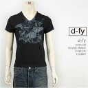 d-fy fB[GtC  Vo[vg VlbNTVc d-fy S/S V-NECK TEE SILVER PRINT d-8108-blk