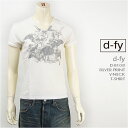 d-fy fB[GtC  Vo[vg VlbNTVc d-fy S/S V-NECK TEE SILVER PRINT d-8108-ivr