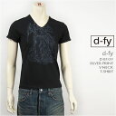 d-fy fB[GtC  Vo[vg VlbNTVc d-fy S/S V-NECK TEE SILVER PRINT d-8109-blk