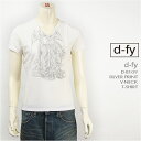 d-fy fB[GtC  Vo[vg VlbNTVc d-fy S/S V-NECK TEE SILVER PRINT d-8109-ivr