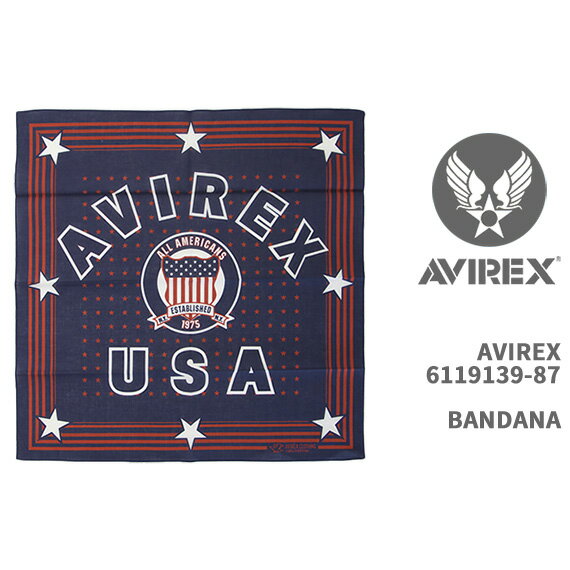 Avirex アビレックス バンダナ AVIREX BANDANA 6119139-87【国内正規品/ロゴ/ミリタリー/クリックポスト対応可】