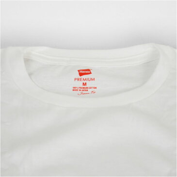 【日本製】Hanes ヘインズ プレミアム 半袖 ジャパンフィット クルーネック Tシャツ 無地 ホワイト Hanes PREMIUM Japan Fit Crew Neck T-SHIRT HM1-F001-010 Made in Japan