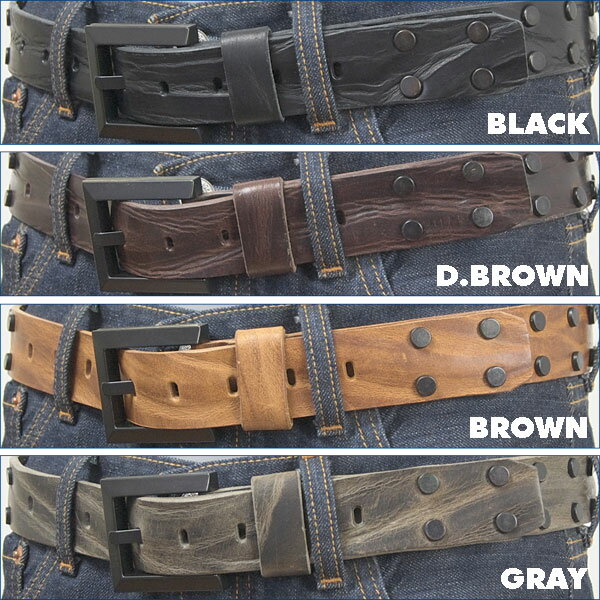 【送料無料】リーバイス・プレミアム・レザーベルト ダブル・フラットスタッズ・レザーベルト ( Levi's Premium Leather Belt 70116049 )