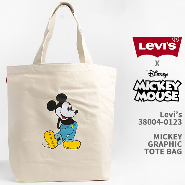 Levi's リーバイス ミッキーマウス トートバッグ グラフィック 生成り Levi's x Disney COLLECTION MICKEY MOUSE GRAPHIC TOTE BAG 38004-0123【国内正規品/エコバッグ/手提げカバン/クリックポスト対応可】