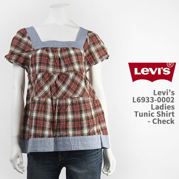 【国内正規品】Levi's リーバイス レディース チュニック シャツ チェック Levi's Women's Tops Tunic Shirt L6933-0002【半袖・送料無..