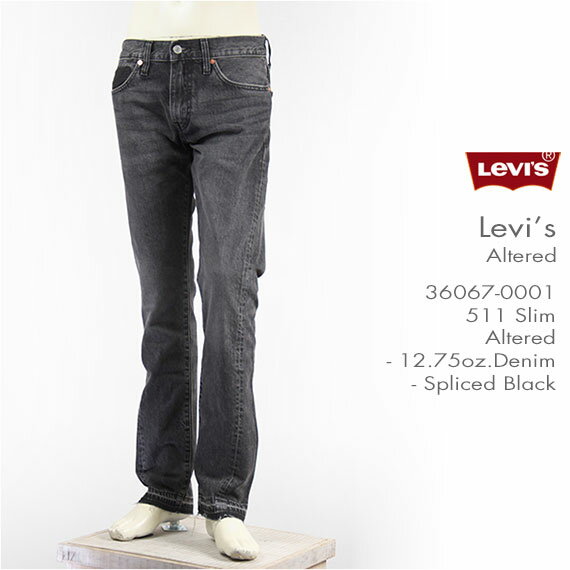 【国内正規品】Levi's リーバイス オルタード 511 スリム Levi's Altered Jeans 36067-0001 Spliced Black【ジーンズ・デニム・ブラックユーズド・送料無料】