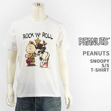 【国内正規品】PEANUTS ピーナッツ スヌーピー 半袖 プリント Tシャツ ロックデザイン PEANUTS S/S SNOOPY PRINT T-SHIRT GU821080R-001【クリックポスト対応可】