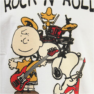 【国内正規品】PEANUTS ピーナッツ スヌーピー 半袖 プリント Tシャツ ロックデザイン PEANUTS S/S SNOOPY PRINT T-SHIRT GU821080R-001【クリックポスト対応可】