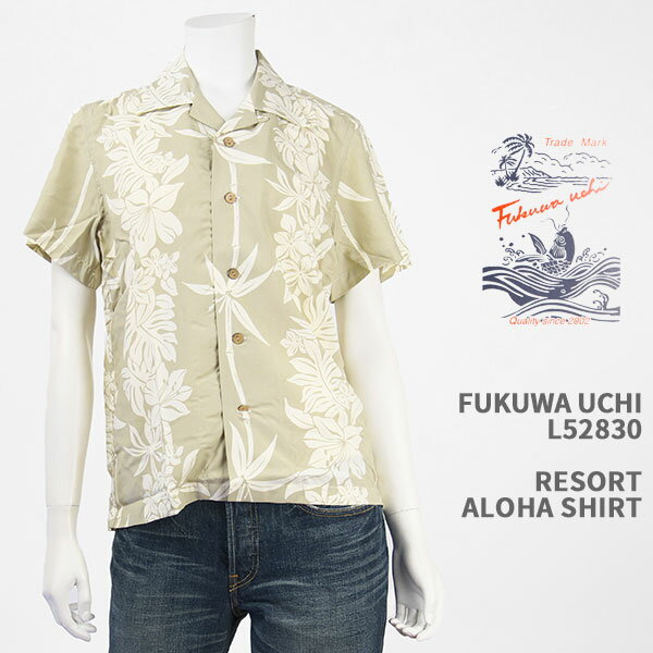 Fukuwa-uchi fB[X ][g AnVc FUKUWA-UCHI LADY'S RESORT ALOHA SHIRT L52830-NATURALy{/nCA/[/I[vJ[/J/z