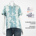 Fukuwa-uchi fB[X ][g AnVc FUKUWA-UCHI LADY'S RESORT ALOHA SHIRT L52830-SKYy{/nCA/[/I[vJ[/J/z