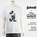 Schott Disney ショット ディズニー Tシャツ ダブルライダース ミッキーマウス SCHOTT DISNEY TEE W RIDERS 3113137-01【国内正規品/半袖】