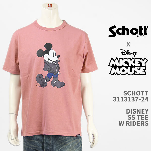 ディズニーとのコラボ 世界中で愛されるキャラクターアイテム Schott Disney ショット ディズニー ｔシャツ ダブルライダース Riders W ミッキーマウス Tee Disney 24 うのにもお得な情報満載 Schott