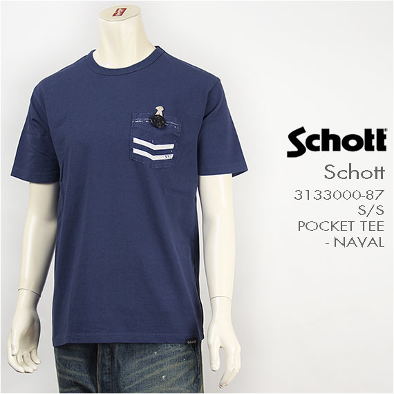 Schott Vbg  |PbgTVc SCHOTT S/S POCKET TEE - NAVAL 3133000-87