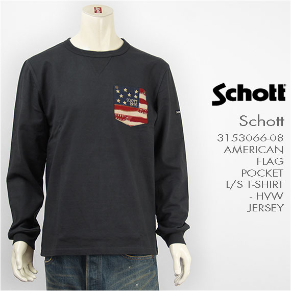 yzSchott Vbg  AJtbO |PbgTVc hJED ubN SCHOTT L/S FLAG POCKET TEE 3153066-08ysmtb-tkz